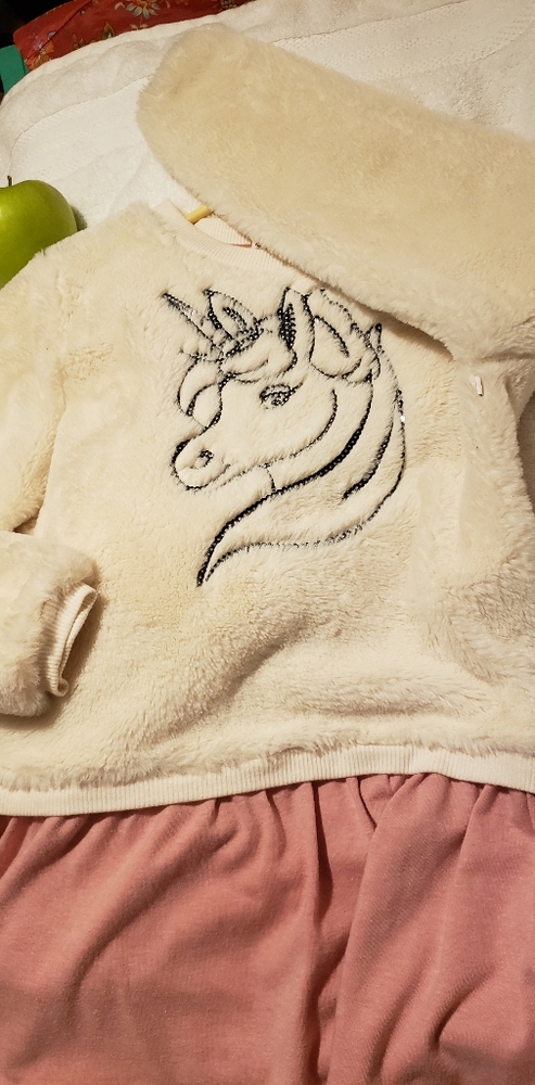 Like new faux fur unicorn sweater dress